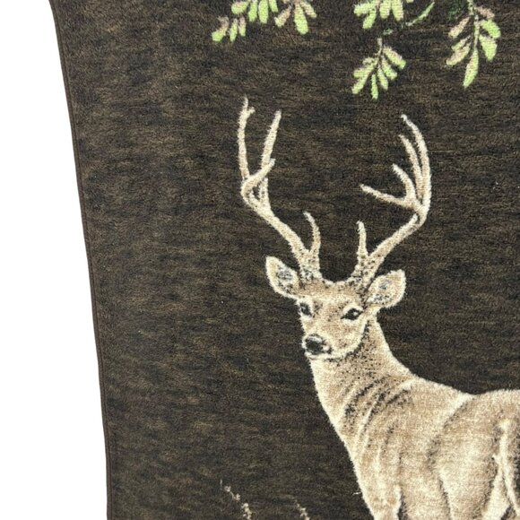 Vintage Biederlack Germany‎ Buck Deer Throw Blanket Brown Green - Picture 3 of 5